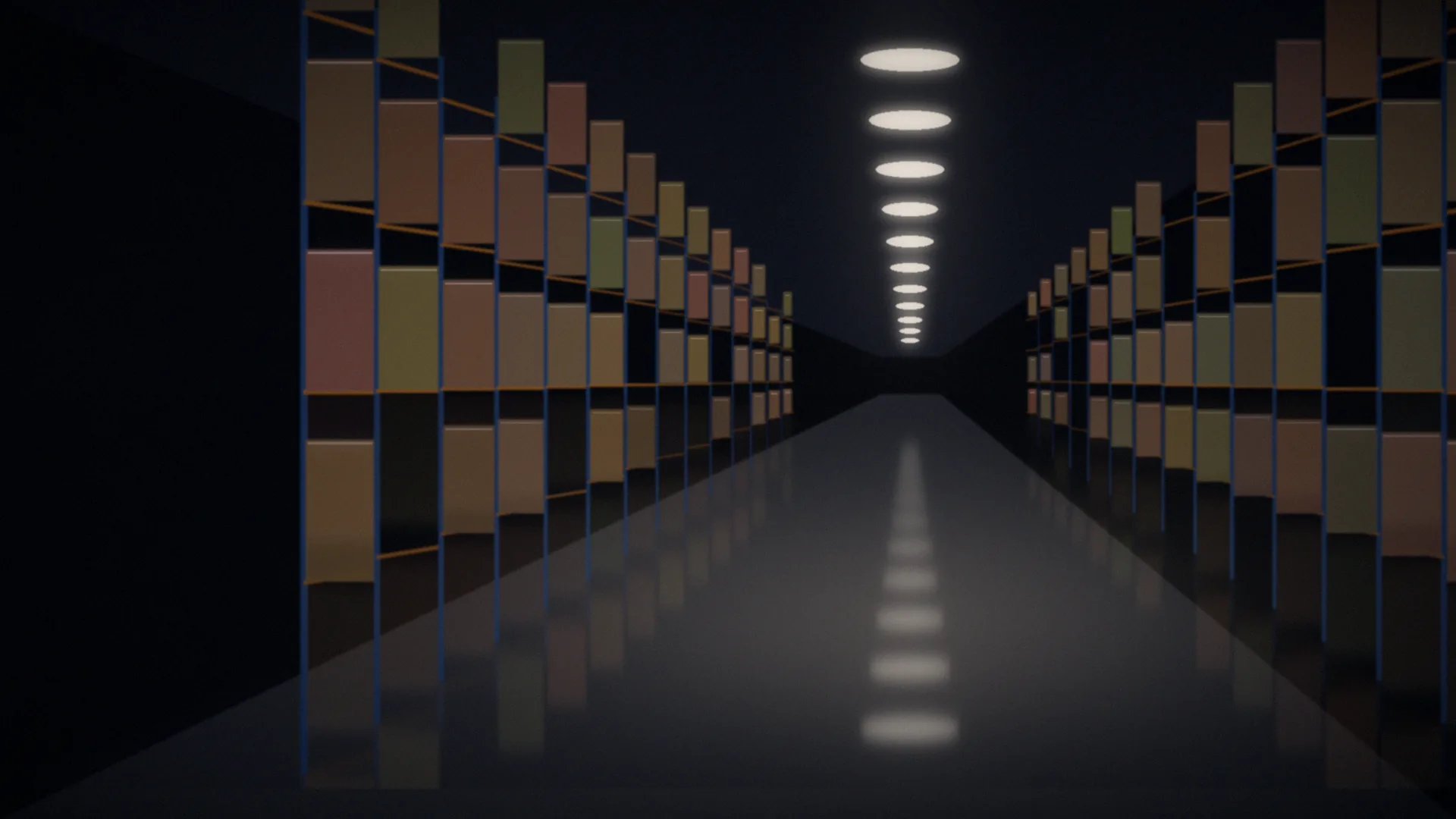 Warehouse aisle with palletized freight